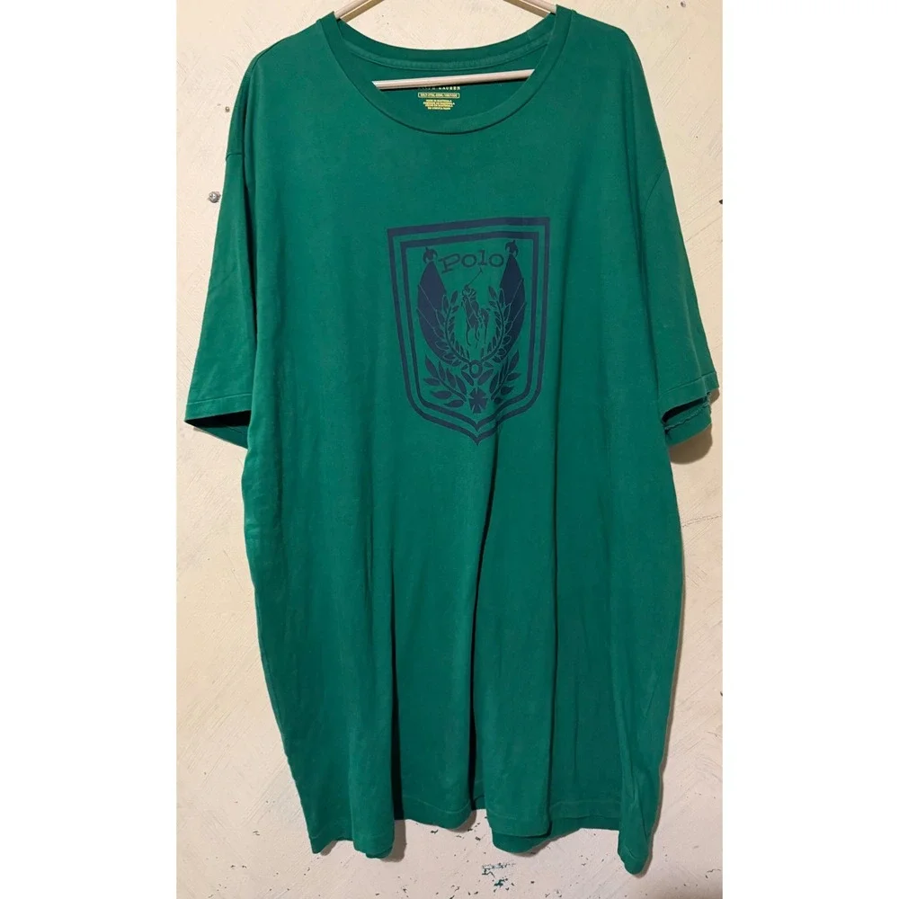 Polo Ralph Lauren Mens 2XLT Green Crest Graphic Logo T-Shirt Big & Tall SS